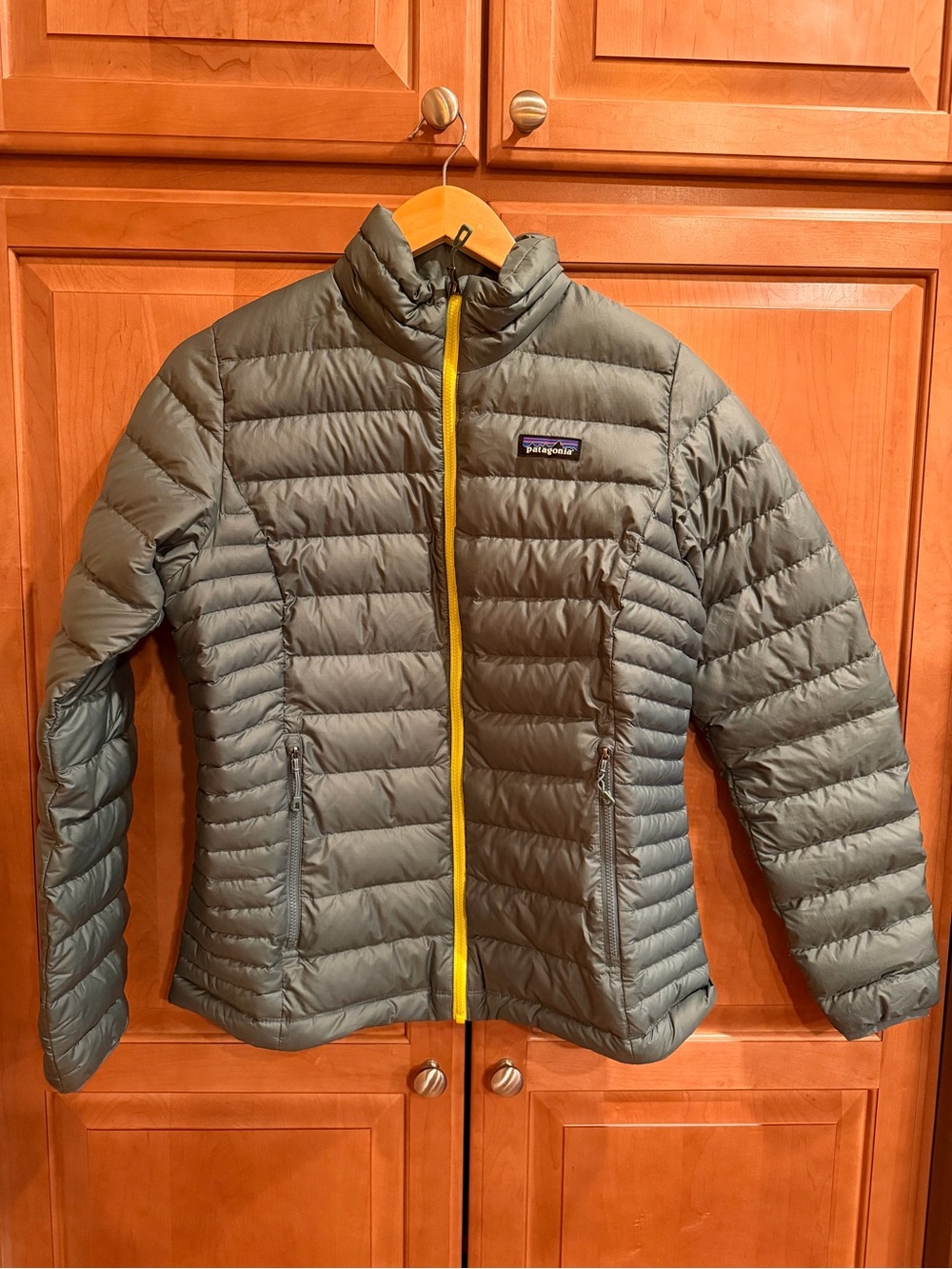 Patagonia Women's Down Sweater Jacket - Sage with Lime Zip